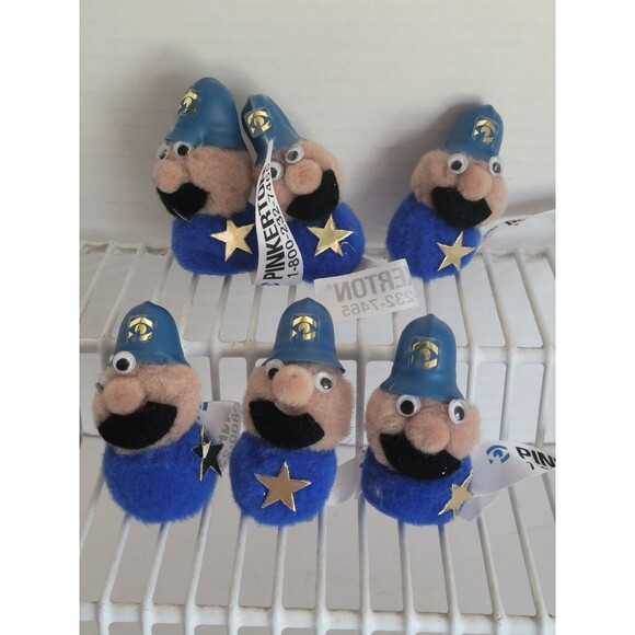 Pinkerton Weepuls Wuppie Cop Novelty Advertising Toy Googly Eye Fuzzy PomPom Vtg